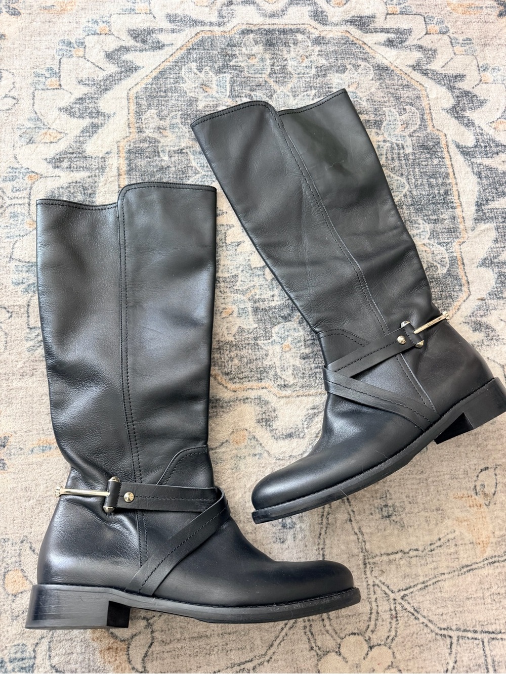 Napolini Classic Black Knee high Leather Boots size 39